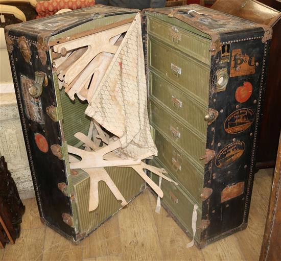 A steamer travelling trunk W.107cm